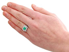 Vintage Emerald and Diamond Ring Wearing