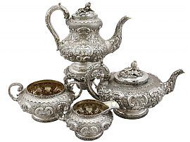 English Antique Silver Tea Set