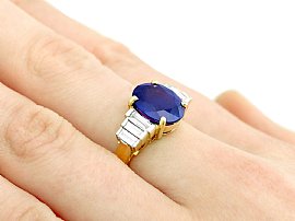 Wearing Sapphire Ring with Diamonds