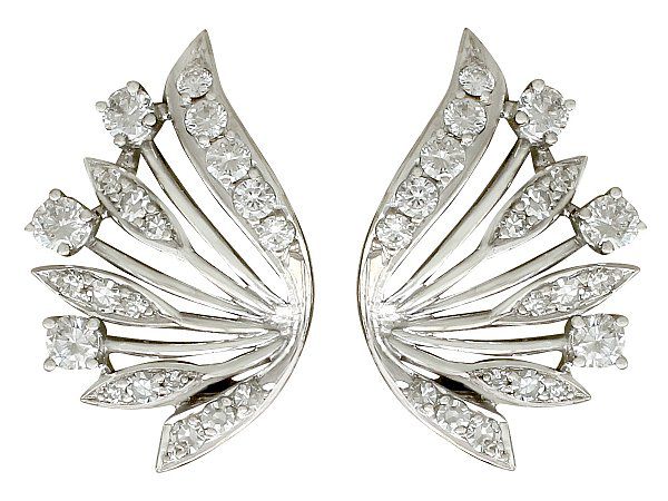 Vintage Clip on Diamond Earrings