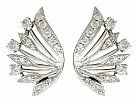 1.39ct Diamond and 18ct White Gold Clip-On Earrings - Vintage Circa 1950
