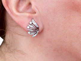 Vintage Clip on Diamond Earrings Wearing