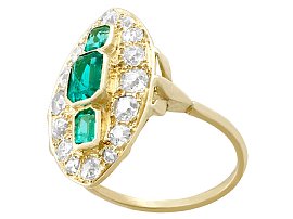 1930's emerald ring with diamonds