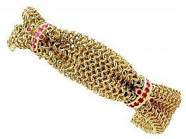 1.39ct Ruby and 18ct Yellow Gold Bracelet by Micheletto - Vintage Italian Circa 1950