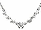 5.57ct Diamond and 14ct White Gold Necklace - Vintage Circa 1960