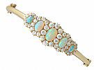3.92ct Opal and 3.25ct Diamond, 18ct Yellow Gold Bangle -  Antique Victorian