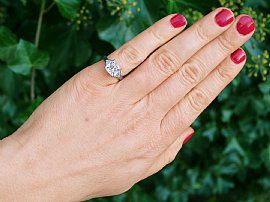 Certified Diamond Engagement Ring Princess Cut Wearing