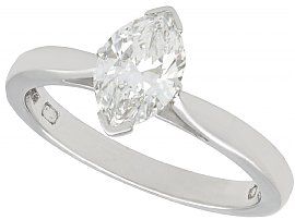 Marquise 0.96ct Diamond and Platinum Solitaire Ring - Contemporary 2006