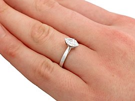 Marquise Diamond Solitaire Ring wearing