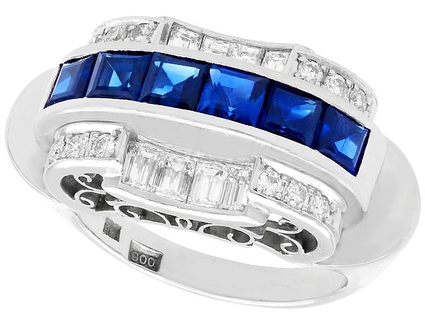 Art Deco Platinum Sapphire Ring