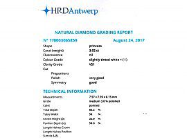 Certified Diamond Engagement Ring Princess Cut Grading Report