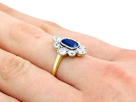 Wearing 1930s Sapphire and Diamond Ring