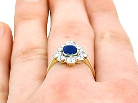 1930s Sapphire and Diamond Ring Wearing