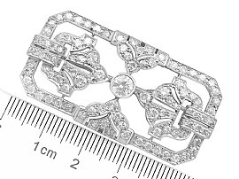 Antique Diamond Brooch in Platinum Ruler
