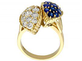 Large Sapphire and Diamond Dress Ring Yellow Gold