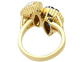 Large Sapphire and Diamond Dress Ring Yellow Gold