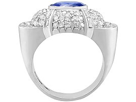 Patinum Sapphire and Diamond Ring