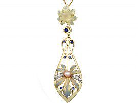 Victorian Diamond and Enamel Pendant
