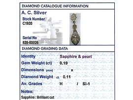 Victorian Diamond and Enamel Pendant Card