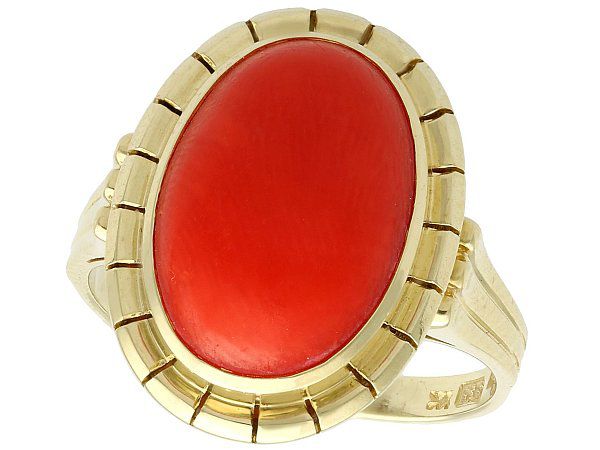 14k gold coral ring for sale