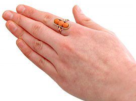Coral Ring in Yellow Gold