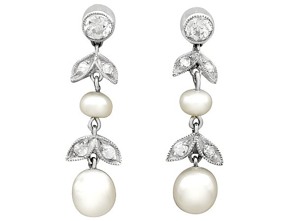 Antique French Hook Pearl Earrings