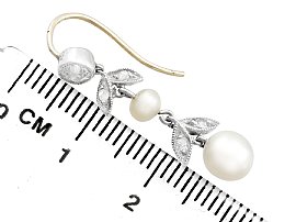 Antique French Hook Pearl Earrings Ruler