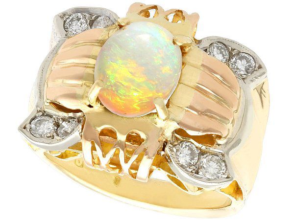 Vintage Gold Opal Dress Ring
