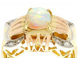 Vintage Gold Opal Dress Ring side view