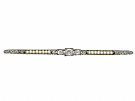 0.63ct Diamond and Seed Pearl, 18ct White Gold Bar Brooch - Antique Circa 1900