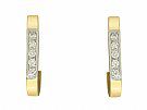 0.40ct Diamond and 18ct Yellow Gold Hoop Earrings - Vintage Circa 1980