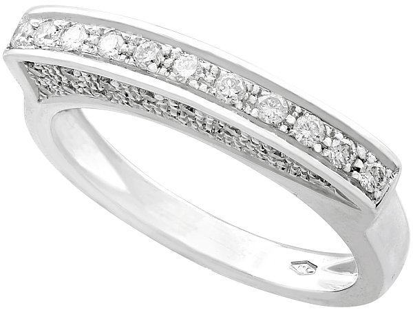 Unusual Half Eternity Ring in White Gold
