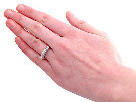 wearing white gold half eternity ring