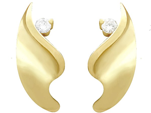 18ct Yellow Gold Diamond Earrings for Sale