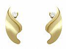 0.18ct Diamond and 18ct Yellow Gold Earrings - Vintage Circa 1950