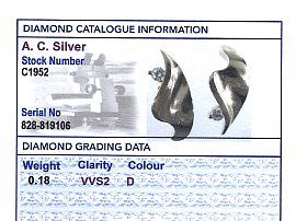 diamond earring grading card