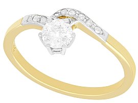 0.50ct Diamond and 14ct Yellow Gold Twist ring - Antique Circa 1910
