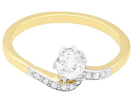Yellow Gold Antique Diamond Twist Ring 