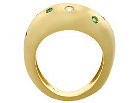 Vintage Chunky Gold Ring with Gemstones