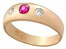 0.30ct Ruby and 0.28ct Diamond, 14ct Rose Gold Dress Ring - Vintage Circa 1940