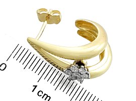 vintage yellow gold diamond earrings