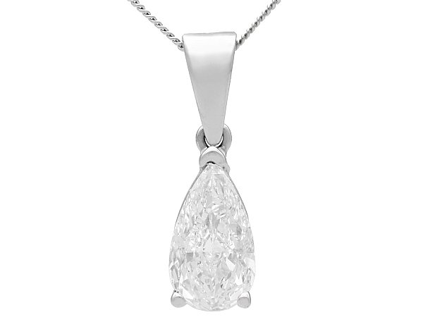 ladies pear cut diamond pendant