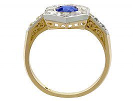 1920s Blue Sapphire and Diamond Dress Ring Hallmarks