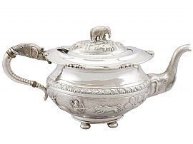Indian Silver Teapot - Antique Circa 1920