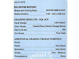 Certified Brown Diamond Ring