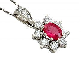 Vintage Ruby and Diamond Pendant