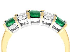 Five Stone Emerald and Diamond Ring for Sale