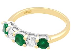 Five Stone Emerald and Diamond Ring