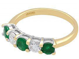 Five Stone Emerald and Diamond Ring