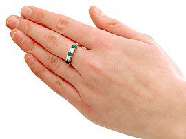 Wearing Five Stone Emerald and Diamond Ring